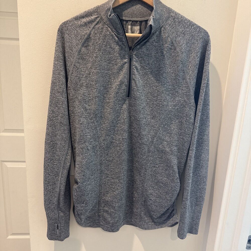 Athleta Top Womens Heather Gray Fastest Track Half Zip XL Long Sleeve
